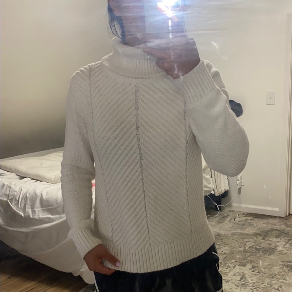 Cream White Turtleneck Sweater